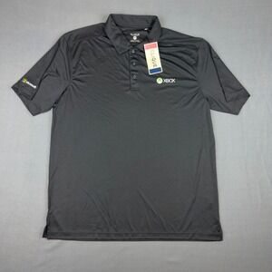 Clique Microsoft Xbox Polo Shirt Mens XL Black Performance Short Sleeve MQK00045